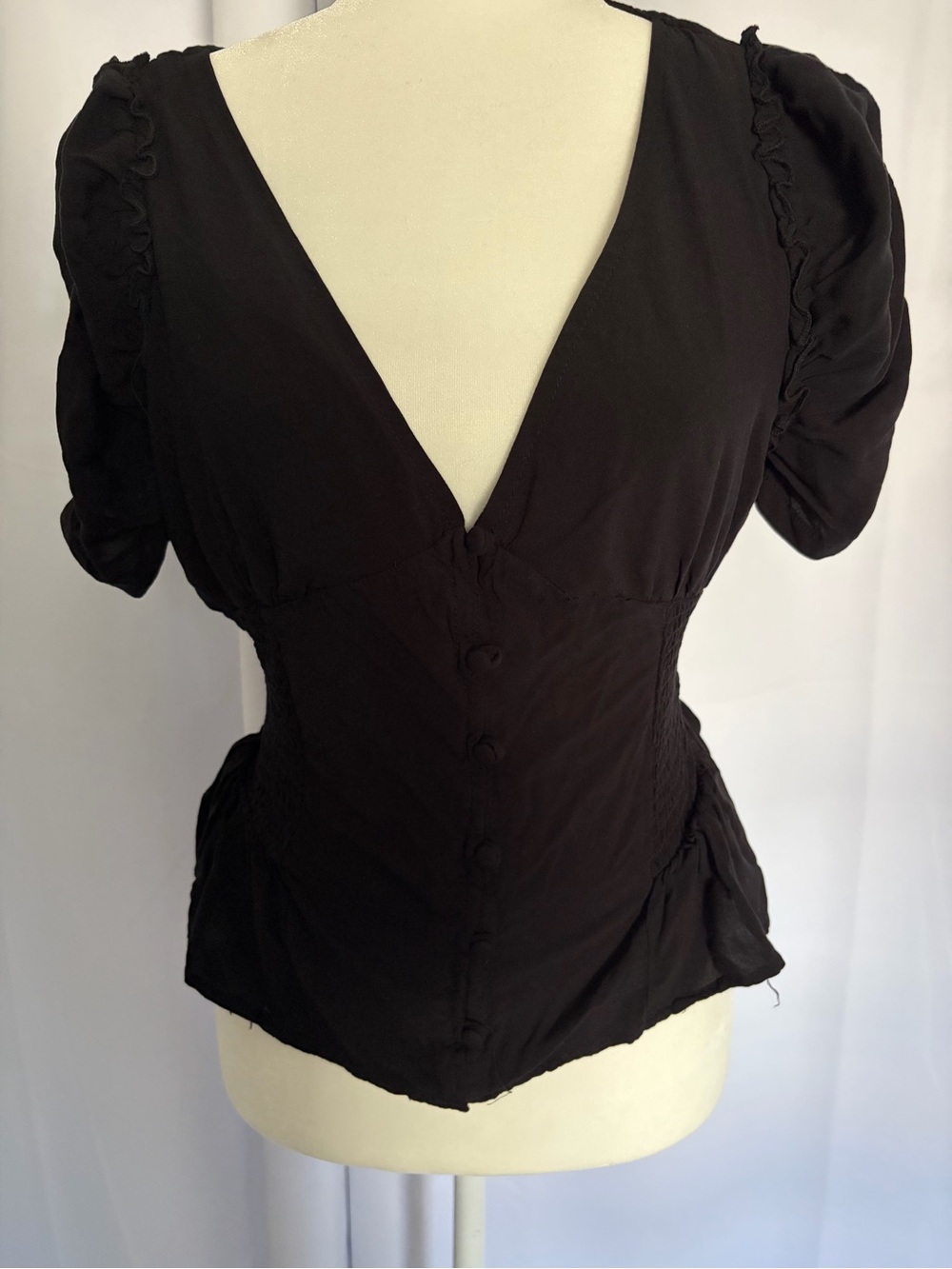 Corset style V-neck blouse